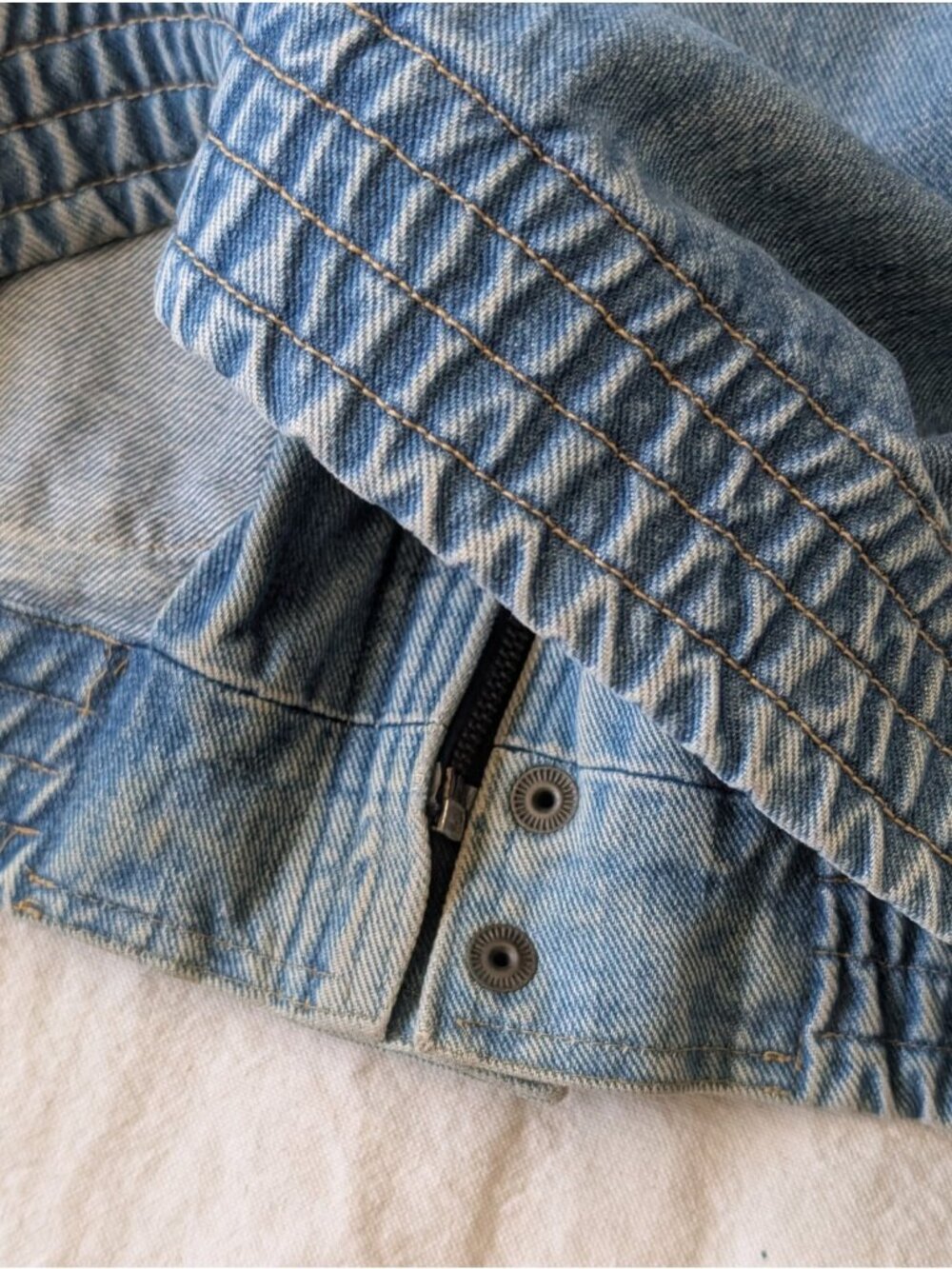 Vintage 80s Snoopy Honda Biker Denim Patch Jacket Wrangler Pocket Full Zip Large - Picture 12 of 12
